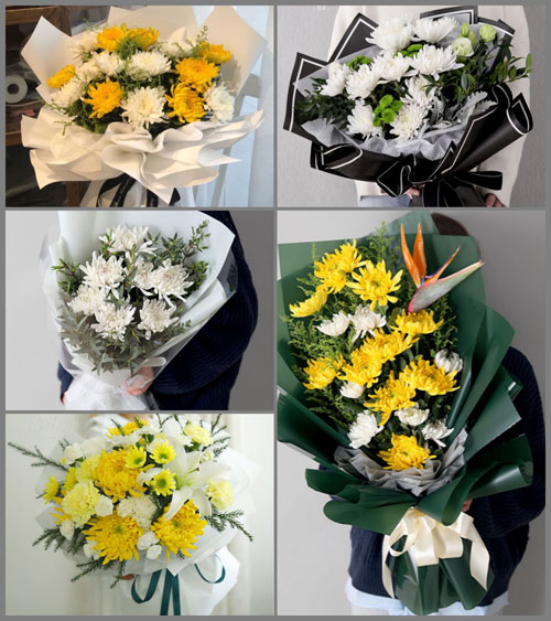 山东济宁邹城市中心店镇西章后村白事花束代送
